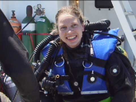 Suzanne Dudas with a Topgun rebreather